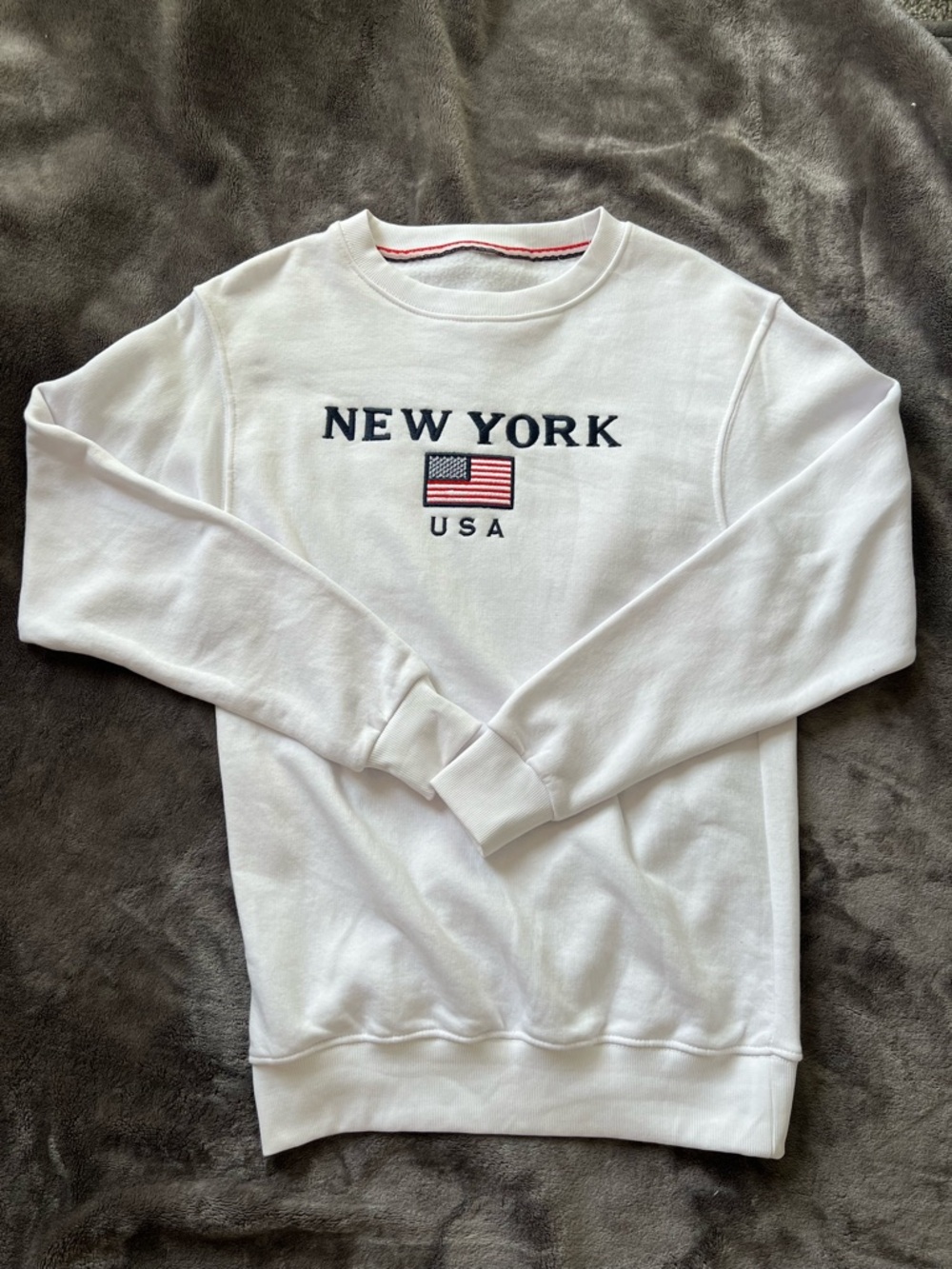 White 'New York USA' Crewneck Sweatshirt